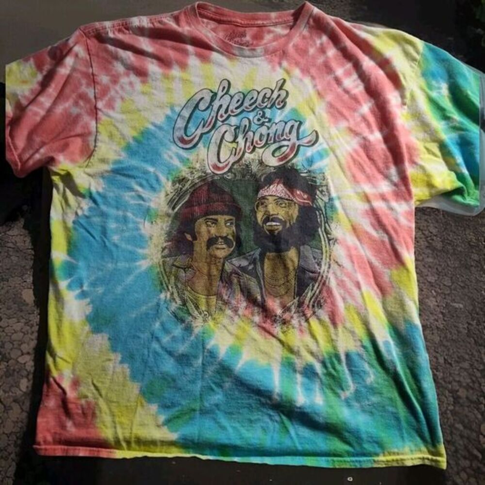 Cheech & Chong Tie Dye Retro Vintage Comedy Classic Short Sleeve Tee Shirt 794 - Picture 1 of 10